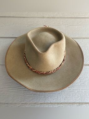 Akubra Pure Fur Felt Western Cowboy Hat Brown Size 6 7/8 55.5cm Australia